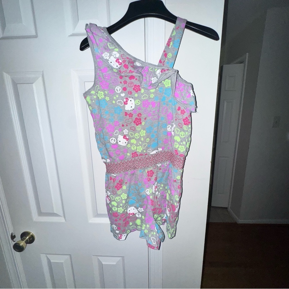 Hello Kitty Girls Romper L 10/12 Evy One Shoulder Colorful Sleeveless Sanrio - Picture 3 of 8